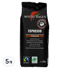 마운트하겐 유기농 그라운드 분쇄원두, 에스프레소, 250g, 5개