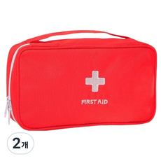 루네온 깔끔한 휴대용 구급 가방 빨간색, 2개