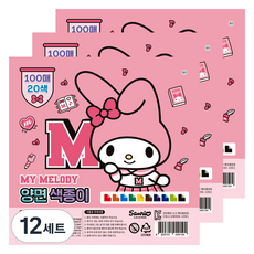 산리오 양면색종이 마이멜로디 20종 x 5p 세트, 12세트, 20색