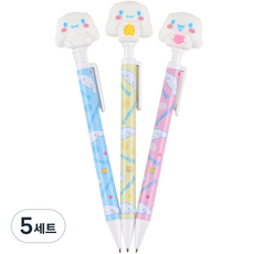 산리오캐릭터즈 시나모롤 피규어 샤프 3종 세트, 0.5mm, 5개
