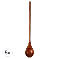 키친유 우드 롱스푼, 5개, 브라운 5개, 브라운