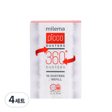 밀레마 피코 더스터 먼지떨이 리필팩 10p, 화이트, 4세트