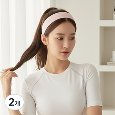 걸핀스 짱짱하고 넓은 고탄력 런닝 요가 운동 헤어밴드 1604, 핑크, 2개