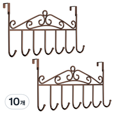 Ohmadang 經典門後掛衣架, 咖啡色, 10個