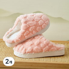 Brobro 女性冬季保暖氣墊室內拖鞋, 菠蘿粉, 2個
