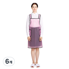 WELLPRON 聚氨酯防水圍裙 黑色滾邊 小, 粉紅色, 6個