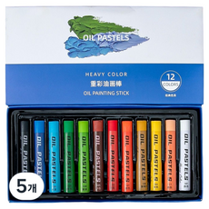스모글 유화 질감 파스텔 크레용, 5개, 12색