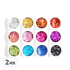 Nail Trend 圓形美甲亮片12件組 2mm, AB COLOR, 2個