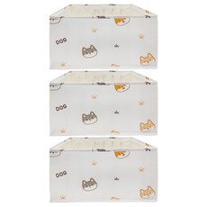 E.dot 櫥櫃分格衣物收納袋 收納盒 置物籃 可愛柴犬(5/7/9格)/愛心貓咪(5/7/9格) 600D牛津布+PP板, 36 x 25 x 21cm, 3個