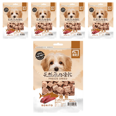 Mr.凍乾 犬用原肉凍乾 鰹魚 75g*5包, 天然無添加，富含Omega-3，全犬種適用