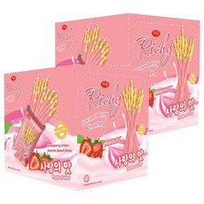 Richy 草莓風味餅乾棒, 400g, 2盒