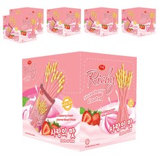 Richy 草莓風味餅乾棒, 400g, 6盒