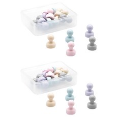 Magpia 粉彩西洋棋迷你磁鐵夾10入組, 2套, 黃色 + 薄荷綠 + 紫色 + 粉紅色 + 灰色