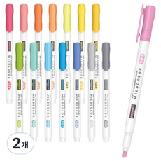 팬맥스 마일드 형광펜 502 15색 세트, 혼합색상, 2개