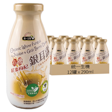 [箱裝]統一生機 有機紅棗枸杞銀耳露, 290ml, 12罐