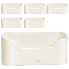 Anplus 黏貼式纖薄收納籃, 6個, 白色