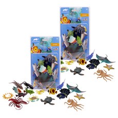 animal planet 動物星球 海洋動物吸塑人物模型套裝 19 件, 2組