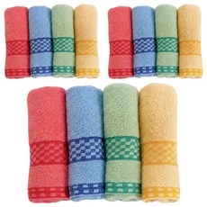 OK-PO-LO 好馬牌 田園蔬果吸水毛巾 台灣製 棉紗, 格紋, 12條