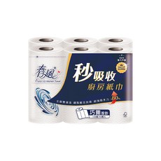 春風 廚房紙巾 紙抹布, 6捲, 8包