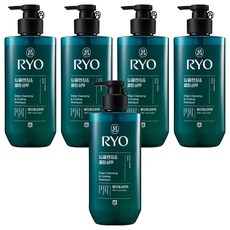 려 청아 딥클렌징&쿨링 샴푸 탈모증상완화, 480ml, 5개