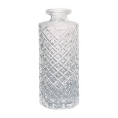 空氣選物 復古浮雕玻璃花瓶b 13.5 x 5.5 x 5.5cm 簡約時尚 增添居家生活藝術氣息, 1個, 透明