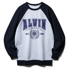 앨빈클로 남녀공용 ALVIN 배색 레글런 오버핏 맨투맨 MAR821