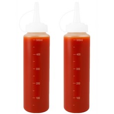리빙메이커 BPA FREE 잘라쓰는 입구 넓은 식품용기 말랑타입 소스통, 500ml, 2개