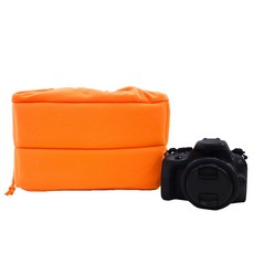 앤티스 파우치형 벨벳 카메라 가방, 오렌지, 1개