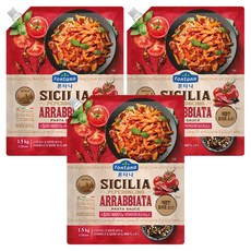 폰타나 시칠리아 페페론치노 아라비아따 파스타 토마토소스, 1.5kg, 3개