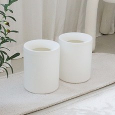 Promade Tools 甜甜圈造型開放式垃圾桶 2入, 象牙白, 1套