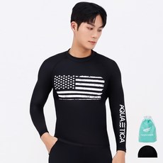 aquatica 男用防磨上衣 AQAMT401 + 彈性泳帽 + 透明袋套組