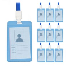 Liveit 彩色名牌識別證卡套, 10個, 藍色