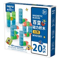 MoYu 魔域文化 磁力積木 20pcs, 1入, 多色