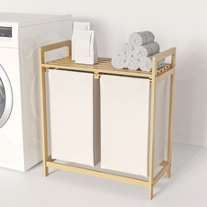 HABITY 2層竹製洗衣籃, 單一顏色