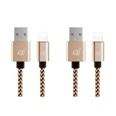 포유 8핀 메탈 패브릭 케이블 2p, 50cm, 골드, 2개