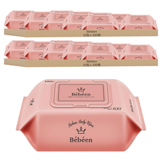 Bebeen 掀蓋式兒童適用濕紙巾, 100張, 20包