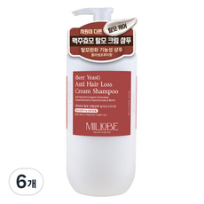 밀로베 맥주효모 탈모 크림 샴푸 블라썸프루티향, 6개, 500ml
