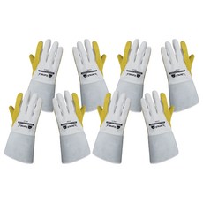 KameLo 氬焊作業皮革手套 815-G, 4個, 黃色 + 灰色