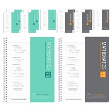 misoro 數學彈簧筆記本, 薄荷+灰色, 3組