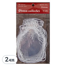 MalangJelly 押花乾燥花花瓶透明貼紙 20入, 紅色包裝, 2套