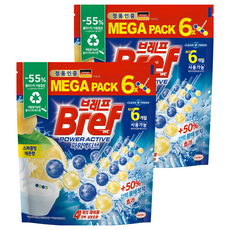 Bref 妙力 強力活性馬桶清潔劑 檸檬香 6入, 300g, 2個