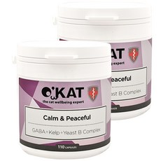 O'KAT 美喵人生 貓咪每日好心情 GABA+褐藻+酵母B群 110顆 保健品, 壓力緩解/安撫情緒/注意力集中, 2罐
