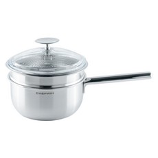 쉐프윈 인덕션 316 통5중 올인원 스마트쿠커 이유식냄비 + 유리 뚜껑 세트, 18cm, 혼합색상, 1개