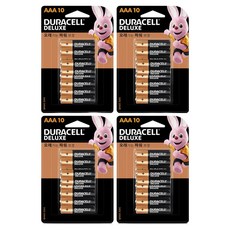 듀라셀 알카라인 AAA건전지, 10개입, 4개