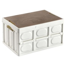 木蓋收納箱 PP+木板 18L/32L, 37.5 x 25 x 21cm, 象牙白, 1個