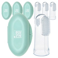 NATURE LOVE MERE Easy Fit 矽膠手指嬰幼兒牙刷 2入 + 收納盒 2入組, 2套, 透明