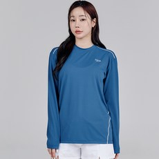 TUBE TREE 女款寬鬆版防磨衣上衣 縫線長袖 B9203, 藍色