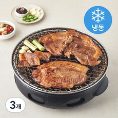왕조실록 서서갈비 양념 돼지 왕구이용 (냉동), 600g, 3개