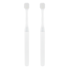MUJI 無印良品 可替換刷頭的牙刷 寬刷頭/一般刷毛 白色, 2支, 1入