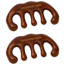 Ugoodcare 原木頭皮刮痧按摩器, 2個, 木質